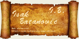 Isak Batanović vizit kartica